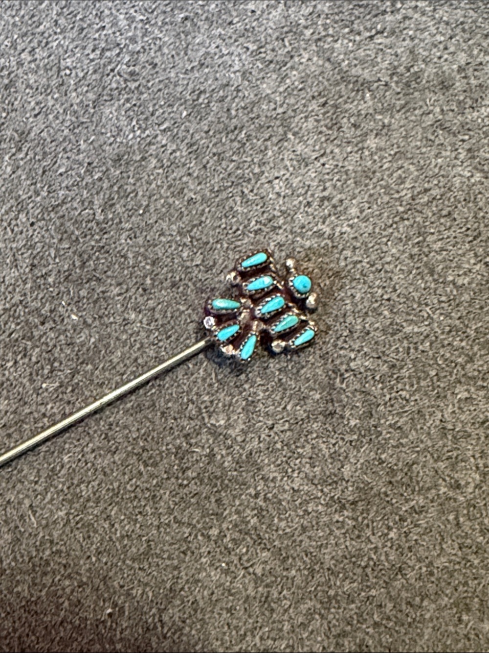 Silver Turquoise Zuni Stick Pin